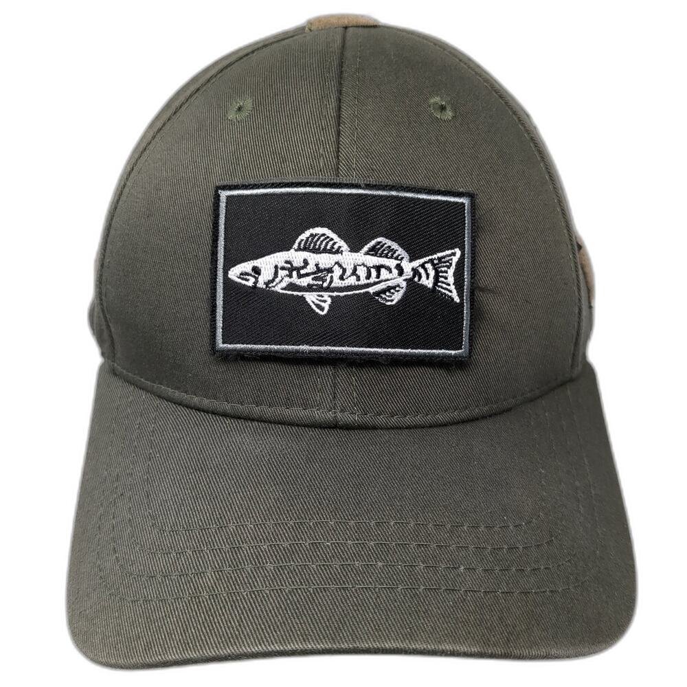 Embroidered Fish USA Strapback Baseball Cap Green One Size Adjustable Rapdom